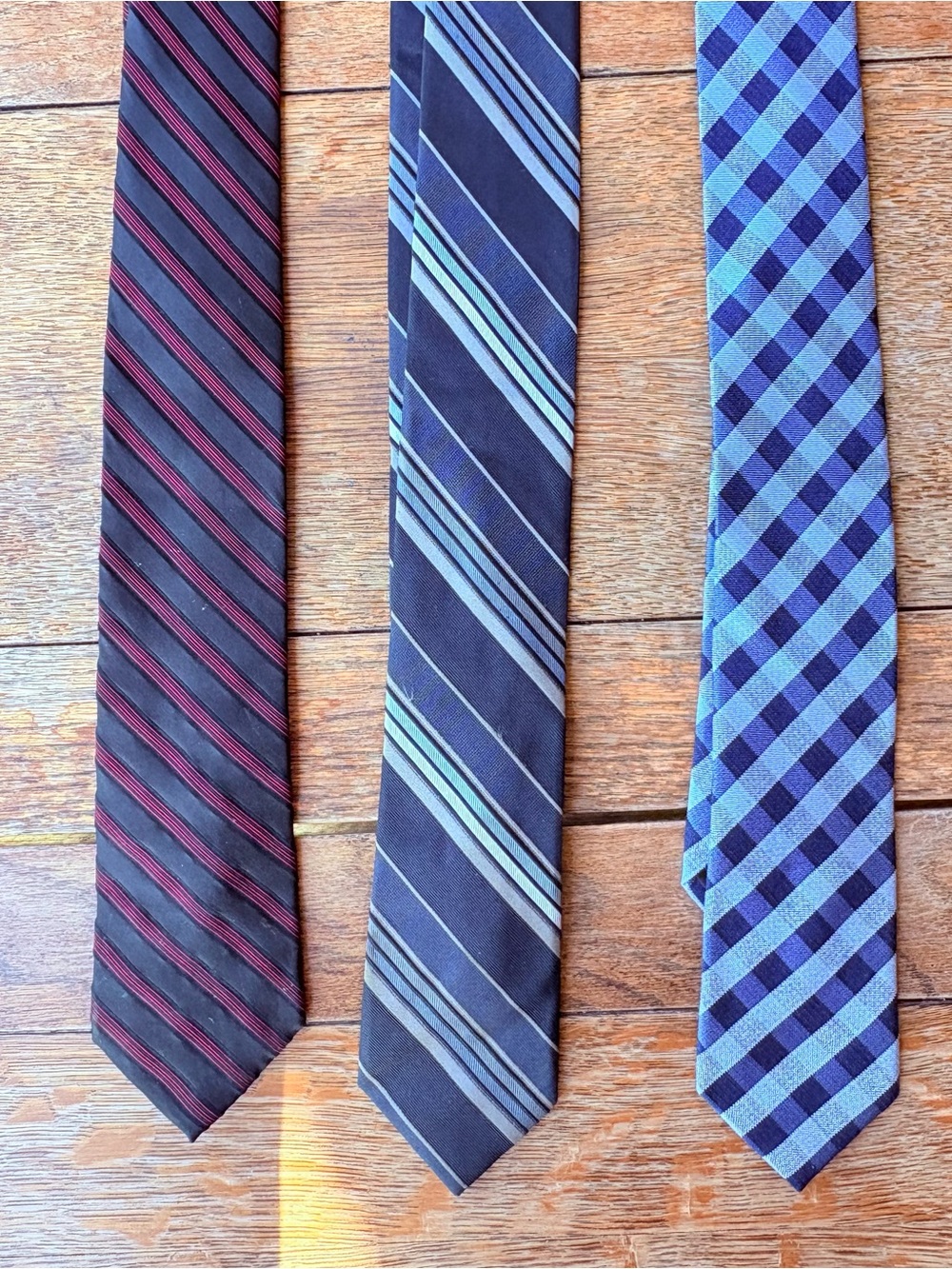 Van Heusen Men's Multi-Tie Trio Set — Blue, Navy, and Burgundy Stripes